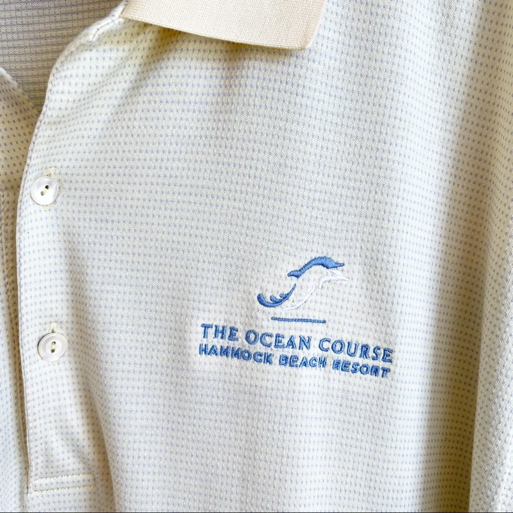 PETER MILLAR men’s pale yellow polo golf shirt size XL 100% cotton - Picture 3 of 8